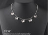La Michy Tienda Plateado / Zinc Collares Mariposa Premium