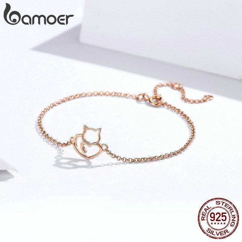 La Michy Tienda Pulsera Amor Gatuno, Plata 925