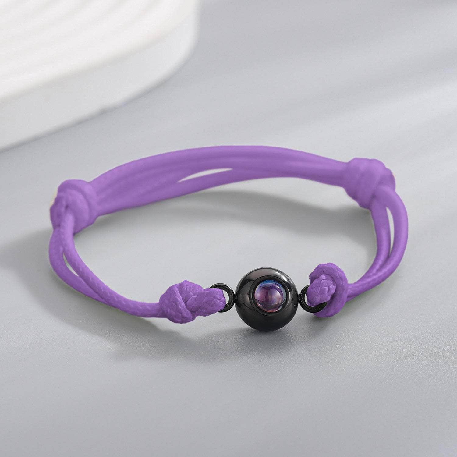 La Michy Tienda Purple rope / Gold Bead Pulsera Proyeccion Rainbow