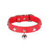 La Michy Tienda Rojo / XS Collar De Cuero Estrella con Cascabel
