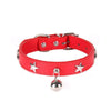 Cargar imagen en el visor de la galería, La Michy Tienda Rojo / XS Collar De Cuero Estrella con Cascabel