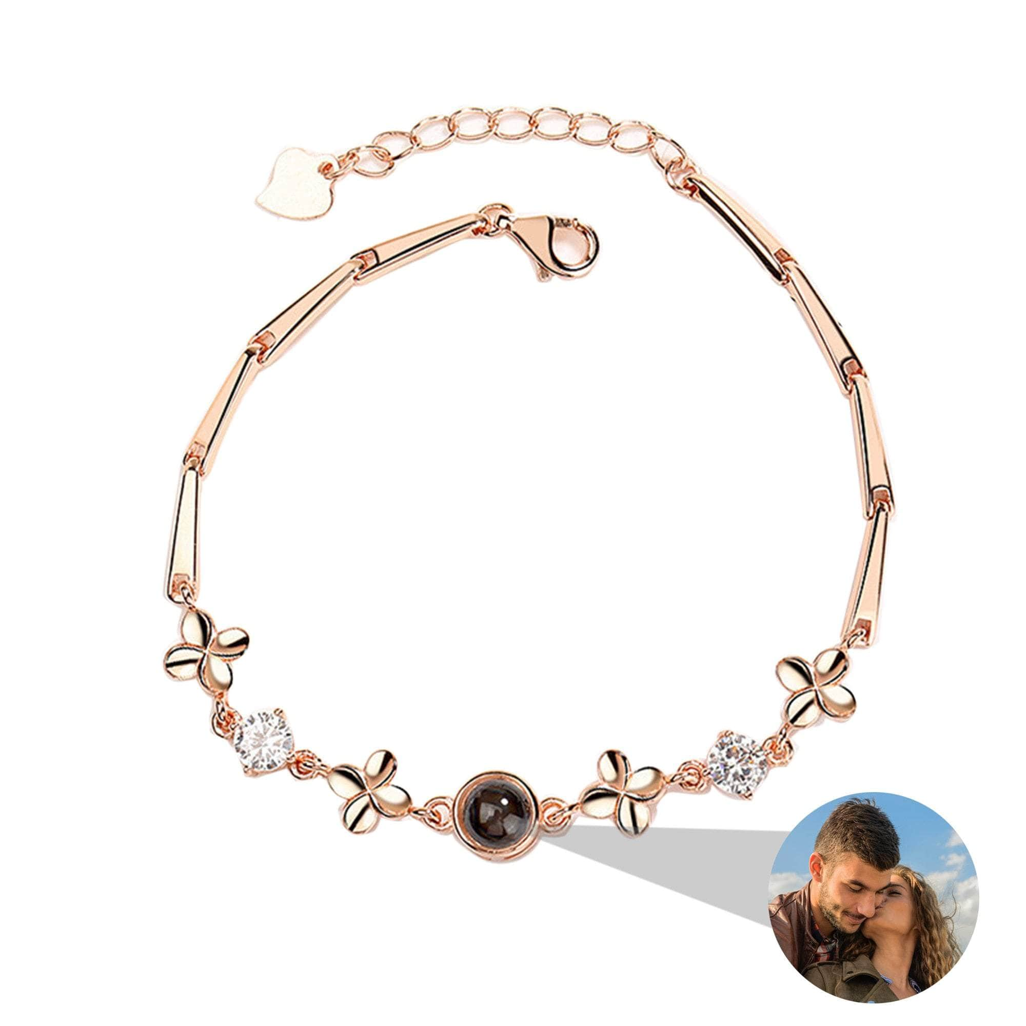 La Michy Tienda Rose gold color C Pulsera Proyeccion Viento Inoxidable