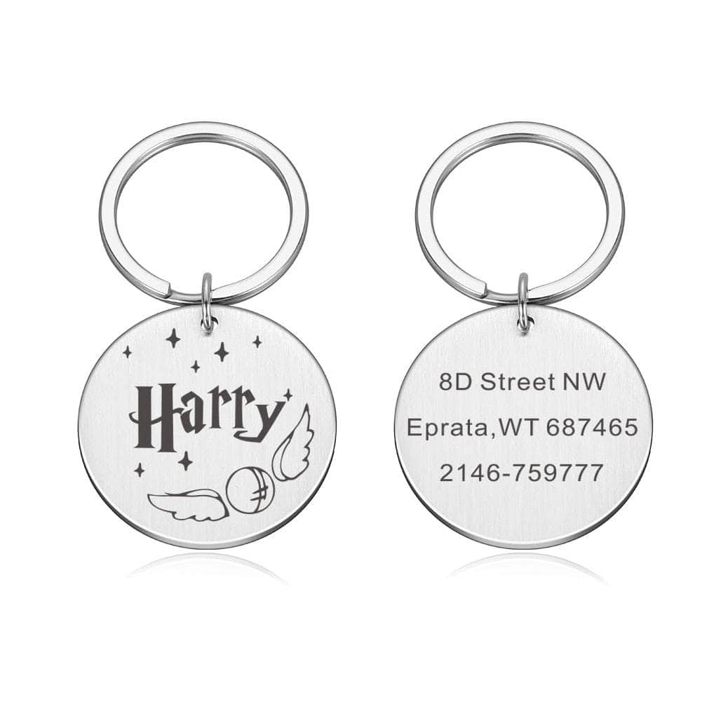 La Michy Tienda Silver / 20mm x 20mm Placa de Identificación Potter