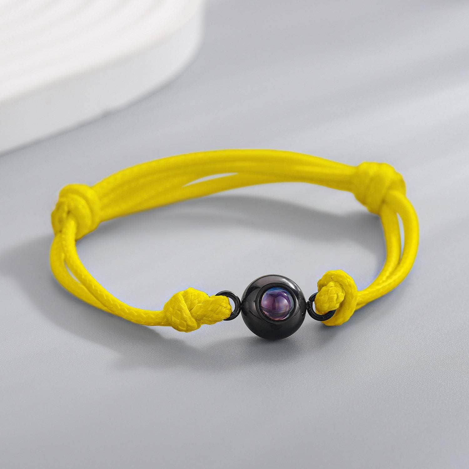 La Michy Tienda Yellow rope / Gold Bead Pulsera Proyeccion Rainbow